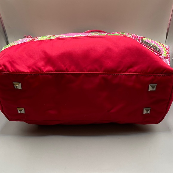 Hadaki Floral Pink and Green Tote Bag by Hadaki Nylon Comes with Shoulder Strap - Picture 5 of 8